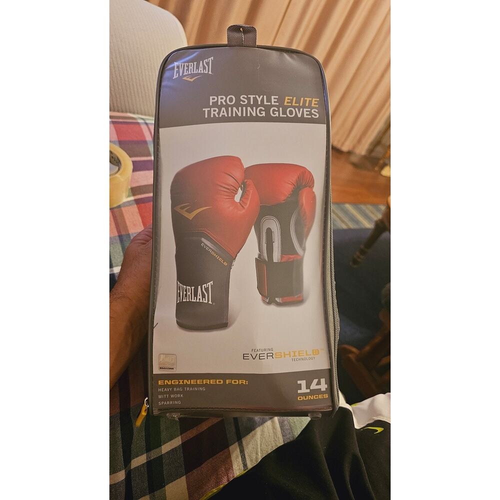 EVERLAST Elite Pro Style Training Boxing Gloves Ever Fresh - RED - 14 oz - Picture 2 of 2